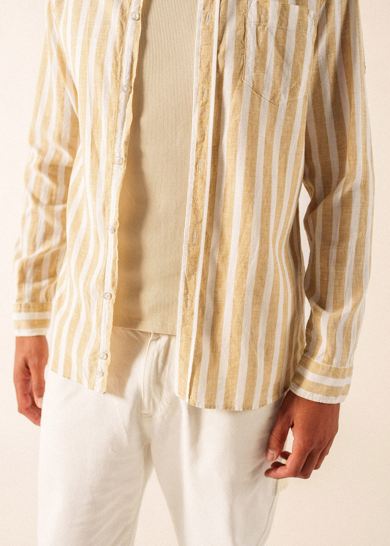 LIAM Striped Linen & Cotton Shirt 8