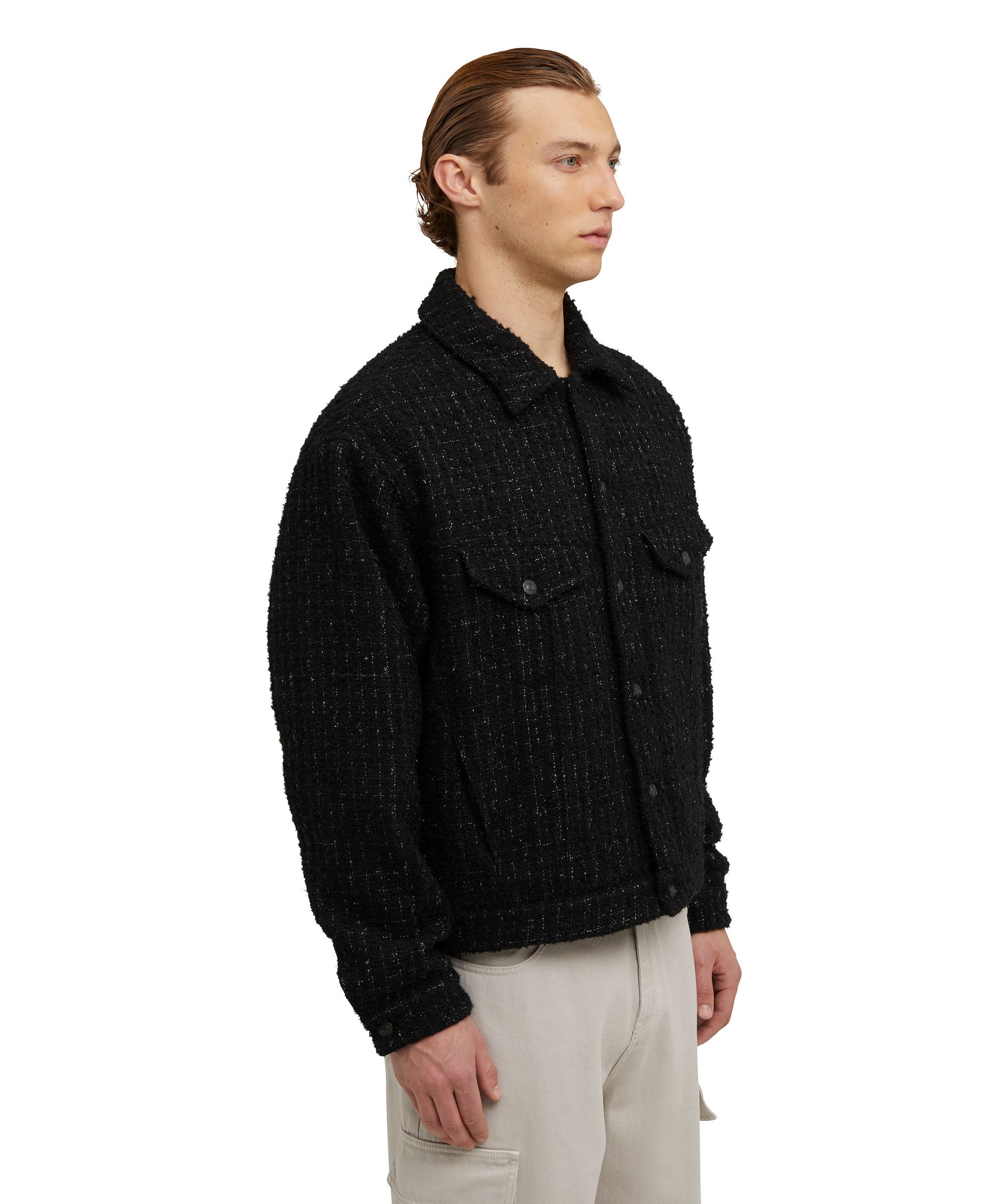 Blended wool  jacket with two front pockets - 4