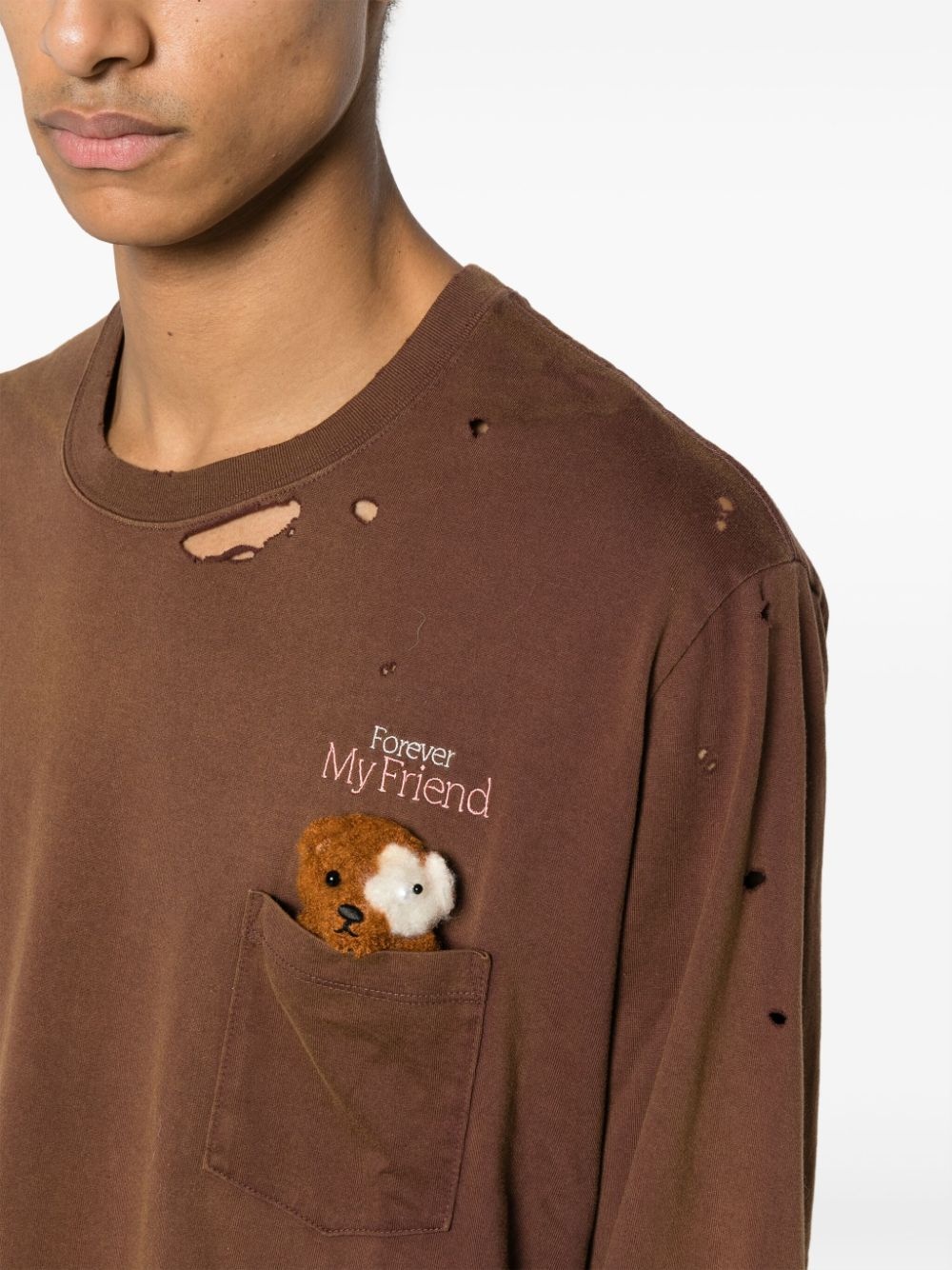 bear-appliquÃ© cotton sweatshirt - 5