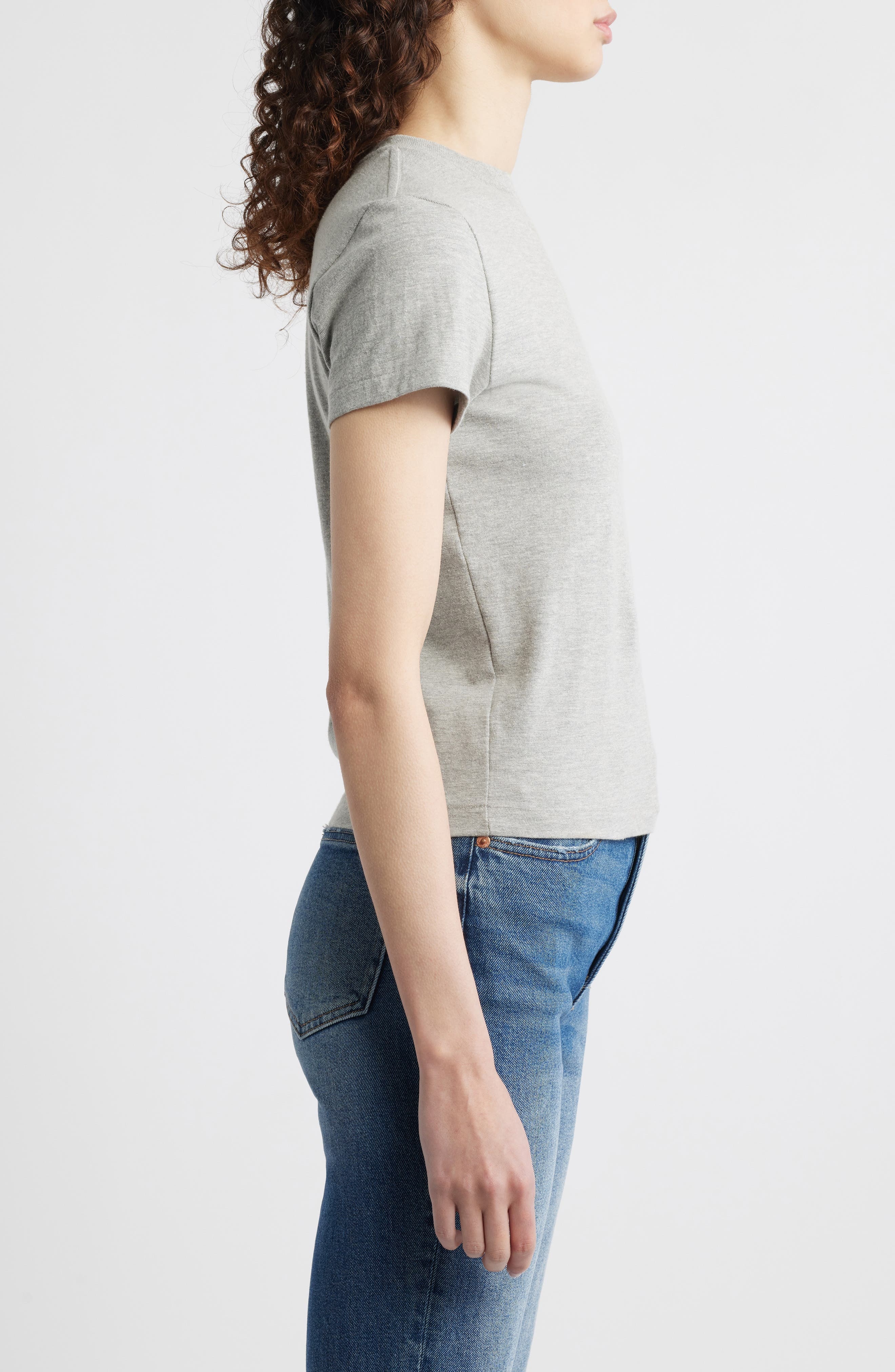 Re/Done Classic Crewneck T-Shirt in Heather Grey at Nordstrom - 4