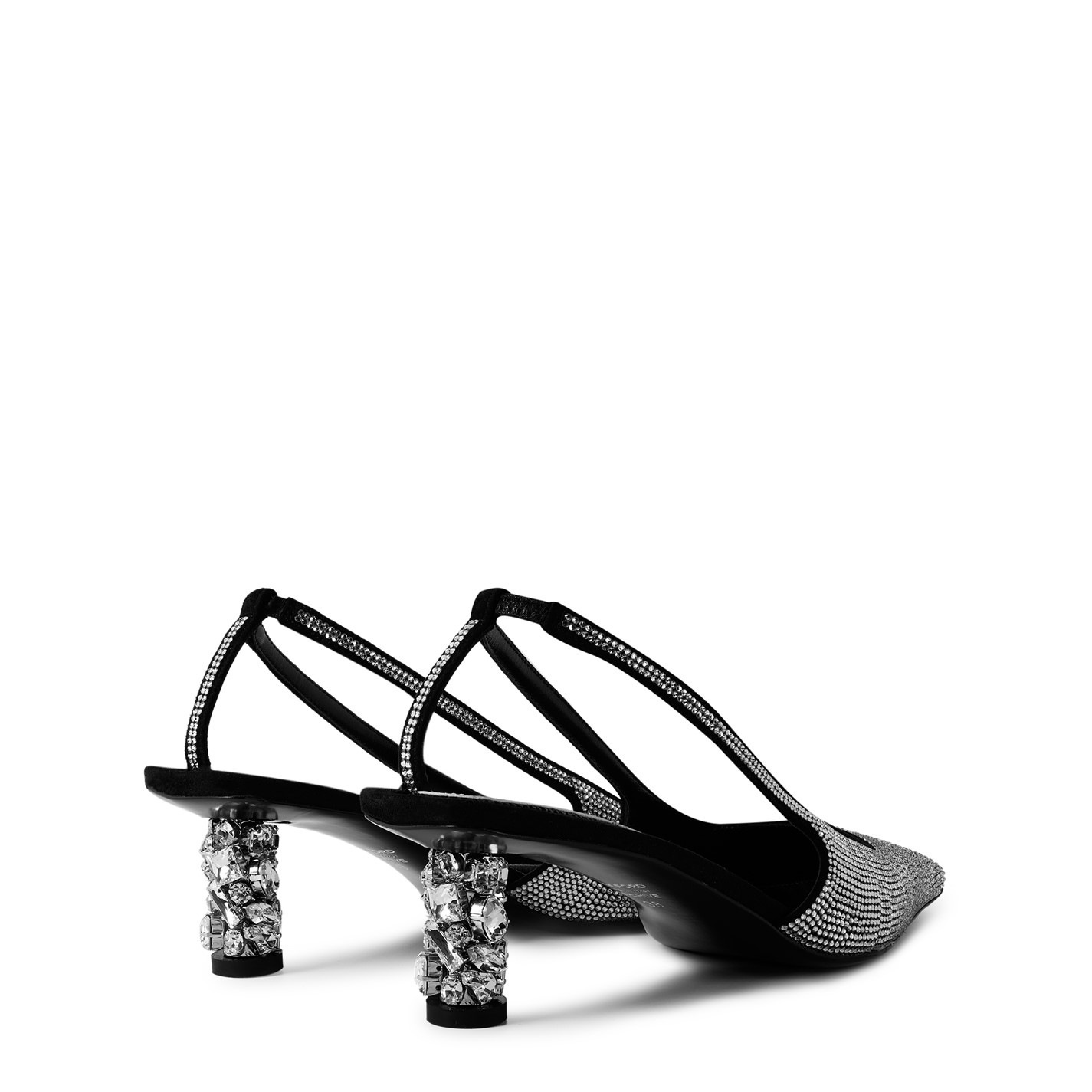 CRYSTAL STONE BEJEWLLED SLINGBACKS - 5