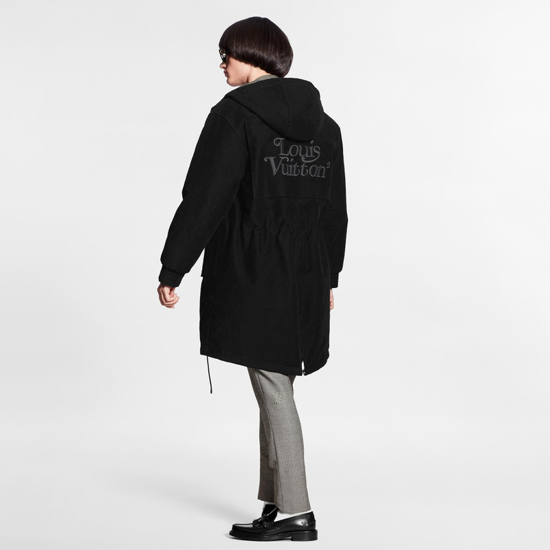 Embroidered LV Padded Moleskin Parka 7