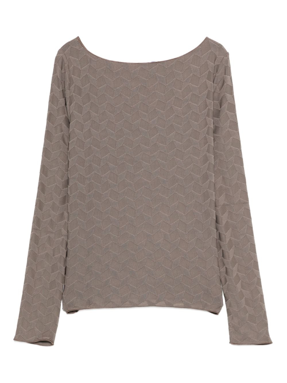 geometric-pattern long-sleeved blouse - 2