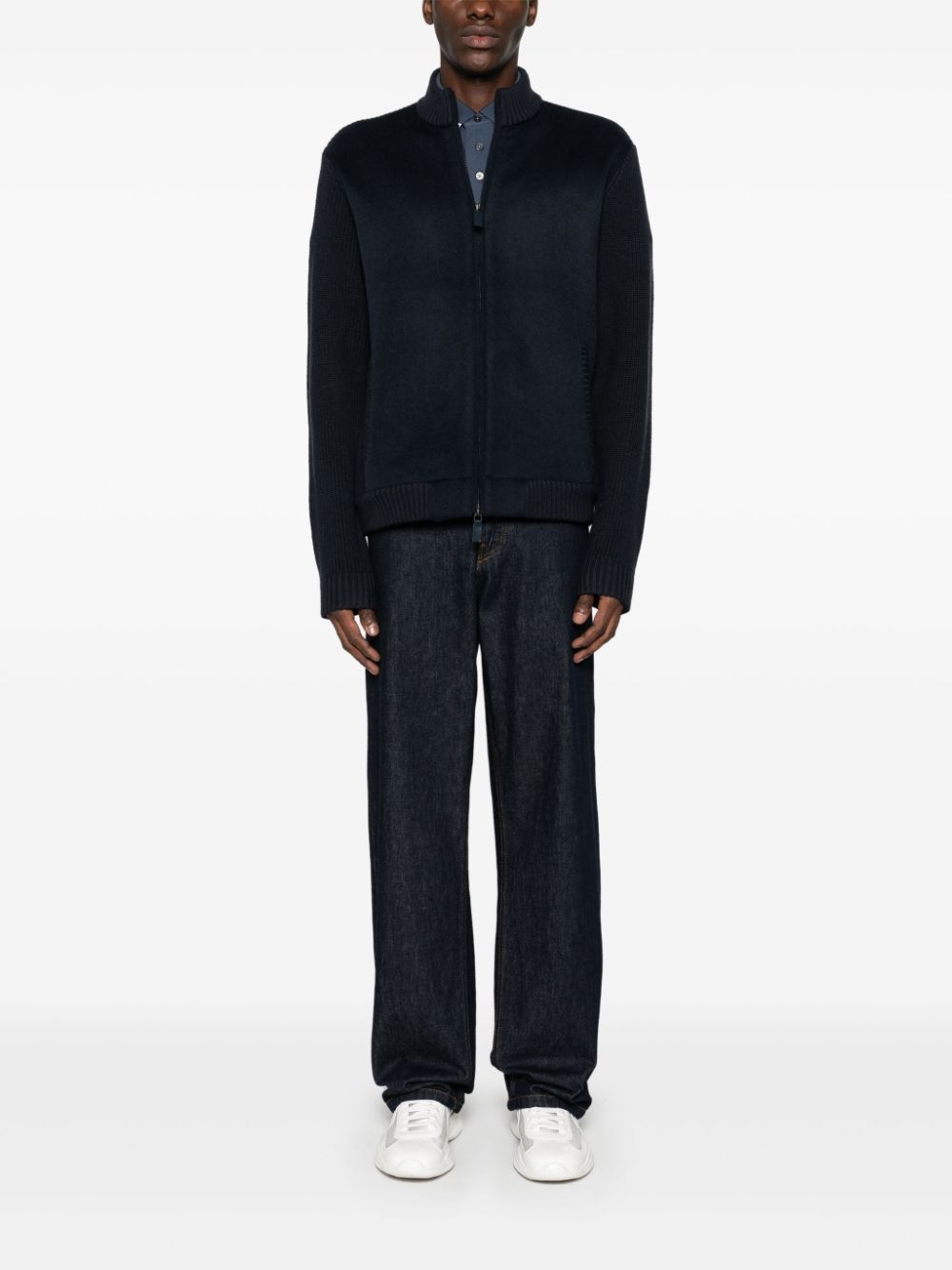 panelled cardigan - 2