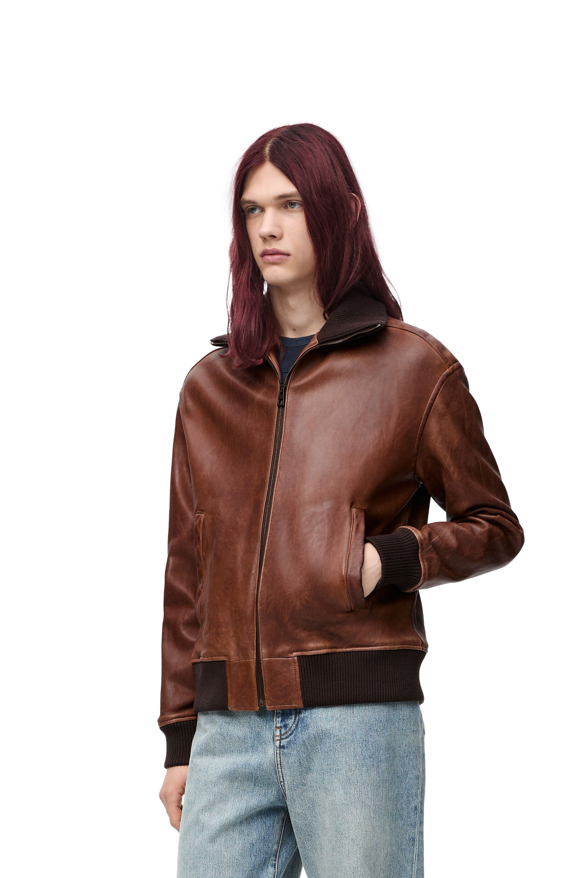 Zip-up jacket in nappa lambskin - 3