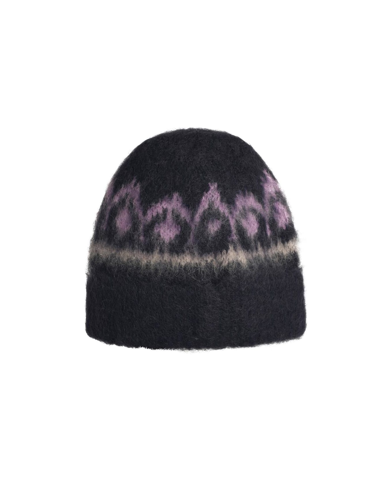 'darana' Navy Wool Blend Beanie - 2