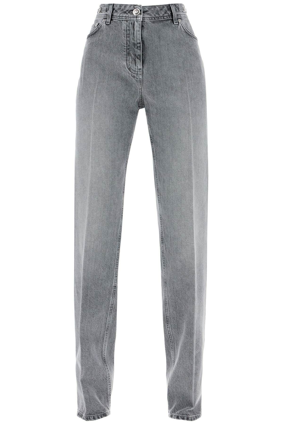 VERSACE STRAIGHT JEANS WITH MEDUSA DETAILS | residenza725