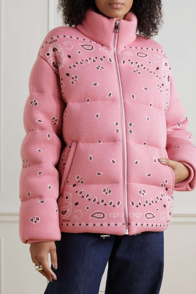 Bandana jacquard quilted wool down jacket 3