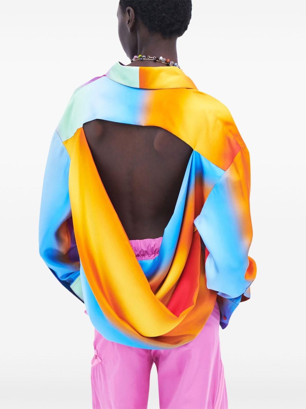 Rainbow Blur cut-out blouse - 3