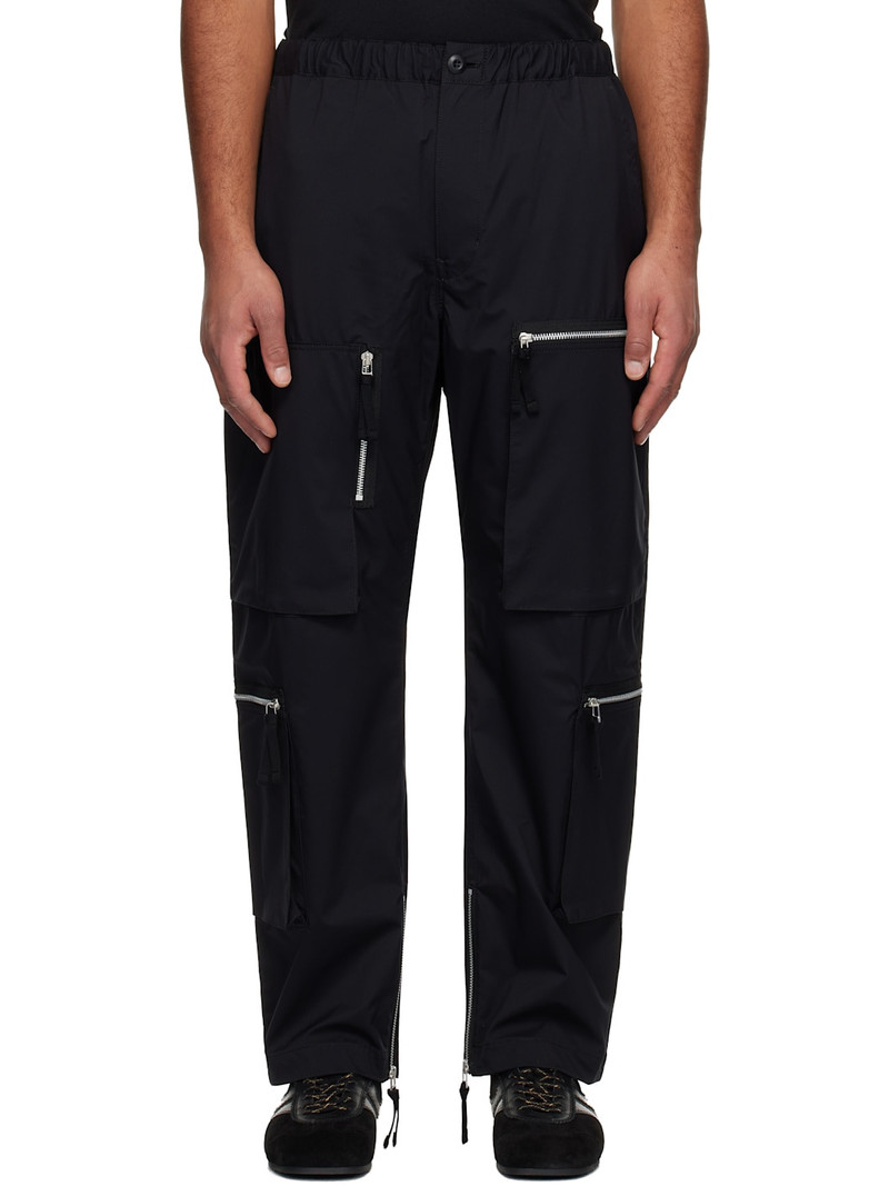 Black Taffeta Triple Layer Cargo Pants 1