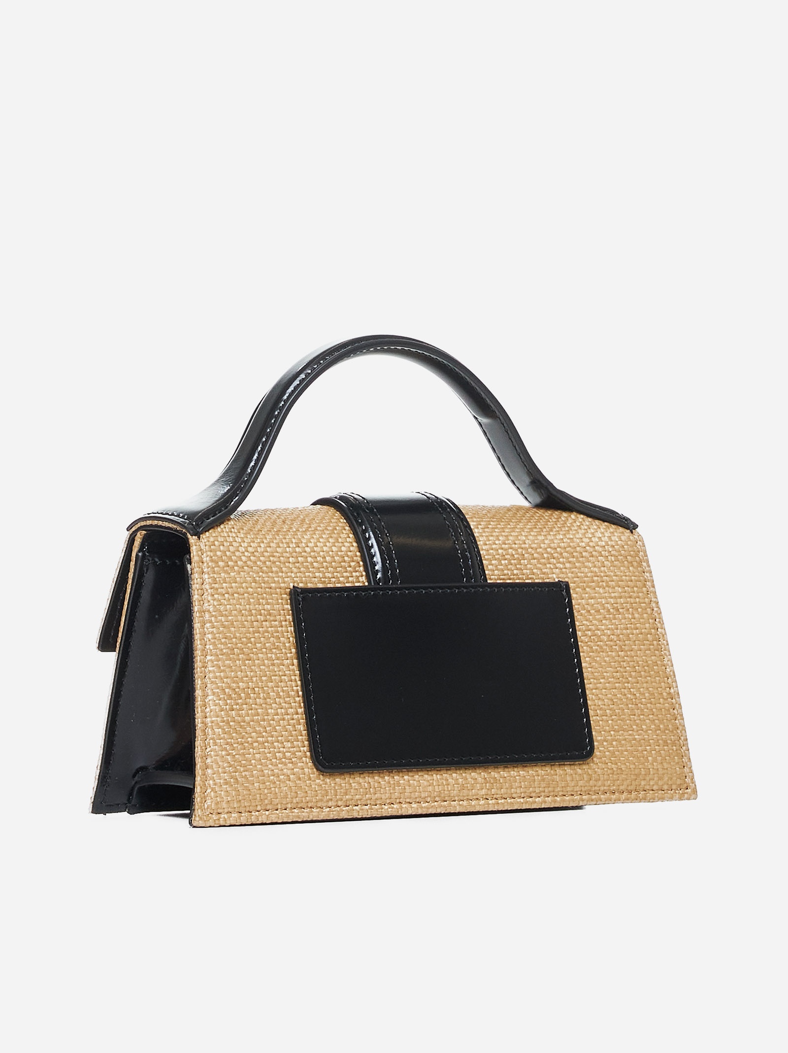 Le Bambino raffia-effect and leather bag - 4