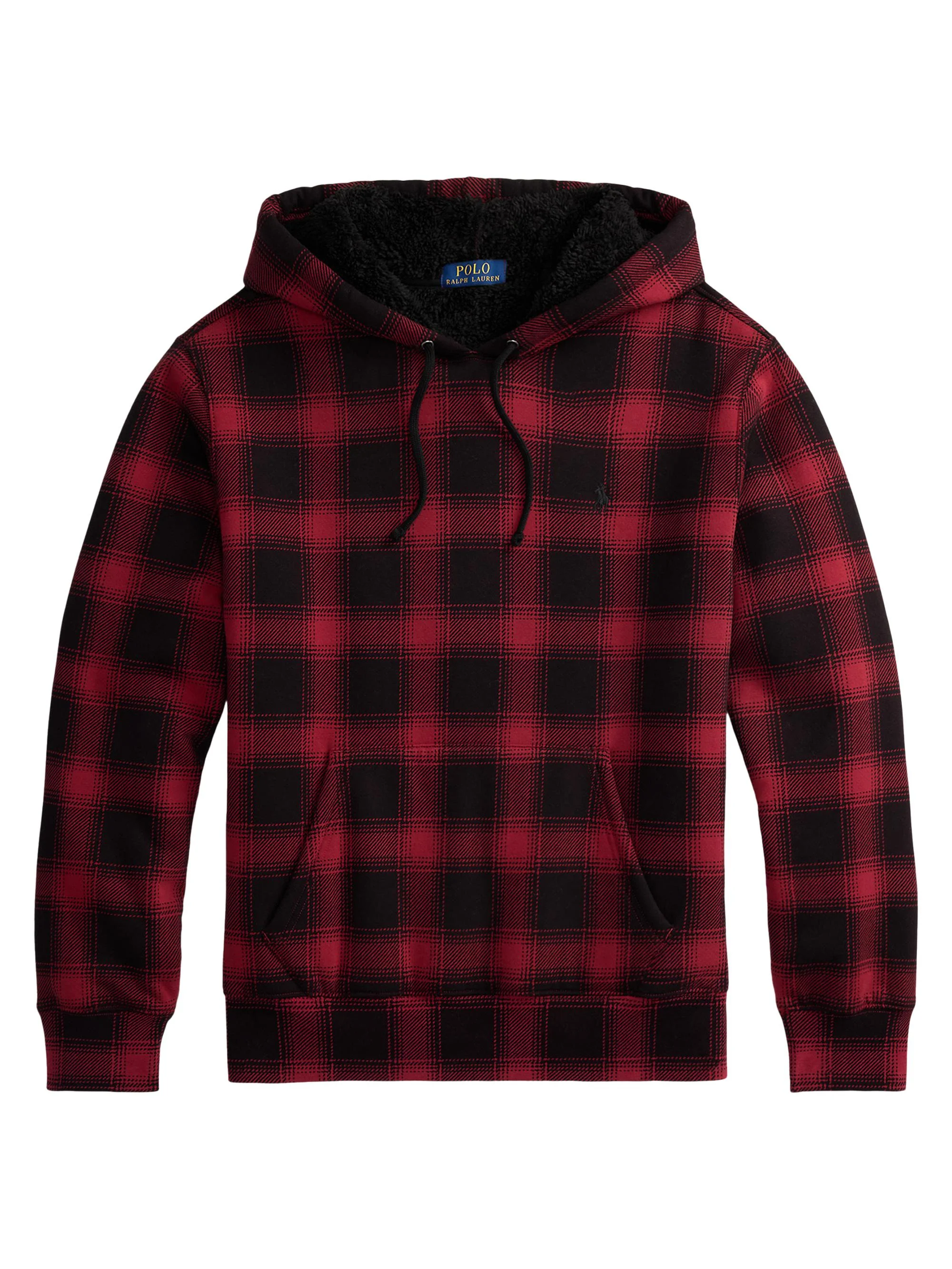 Men's Magic Cotton Fleece Plaid Hoodie - Lodge Holiday Bear - 1