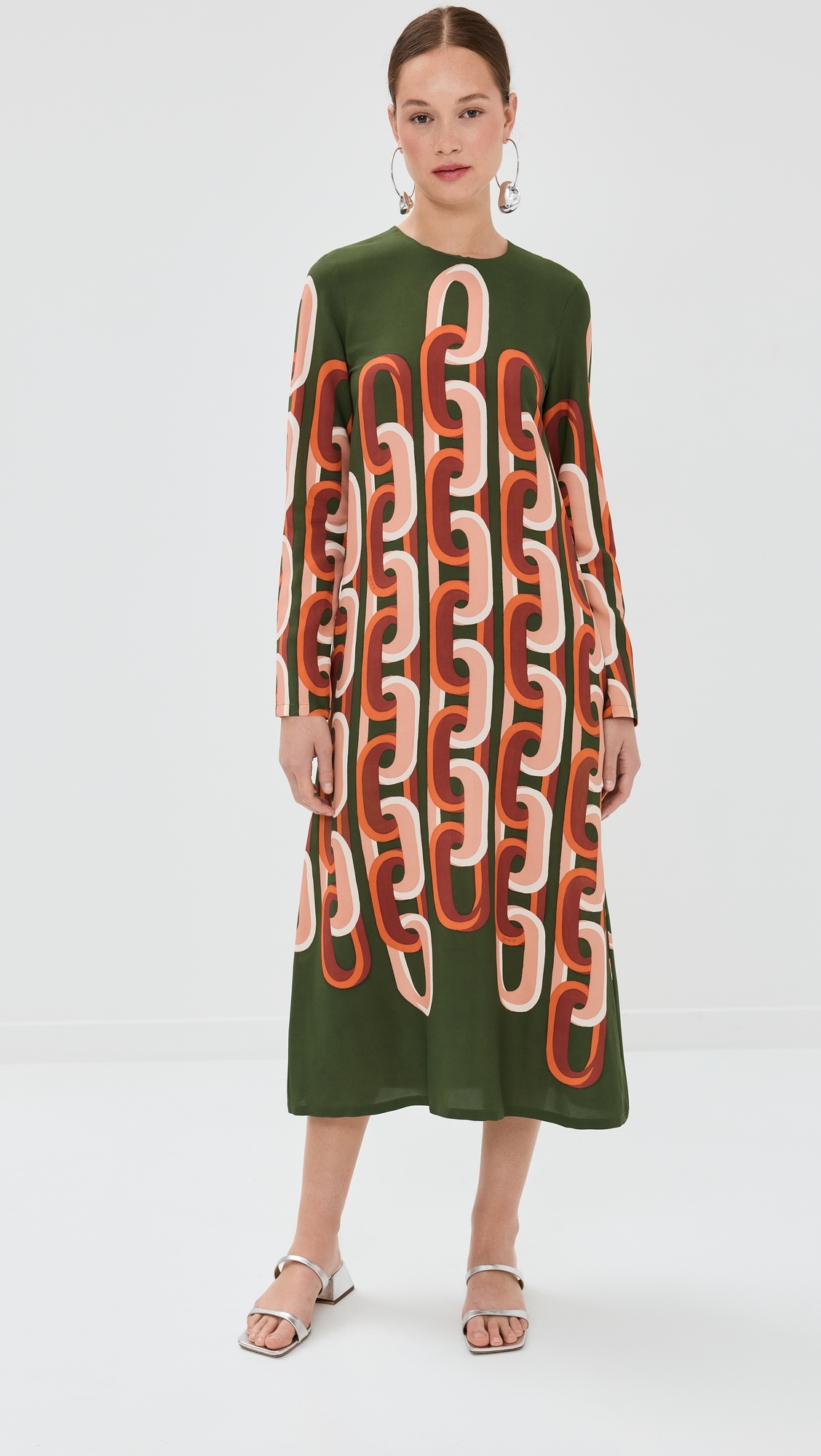 Long Sleeve Midi Swing Dress - 6