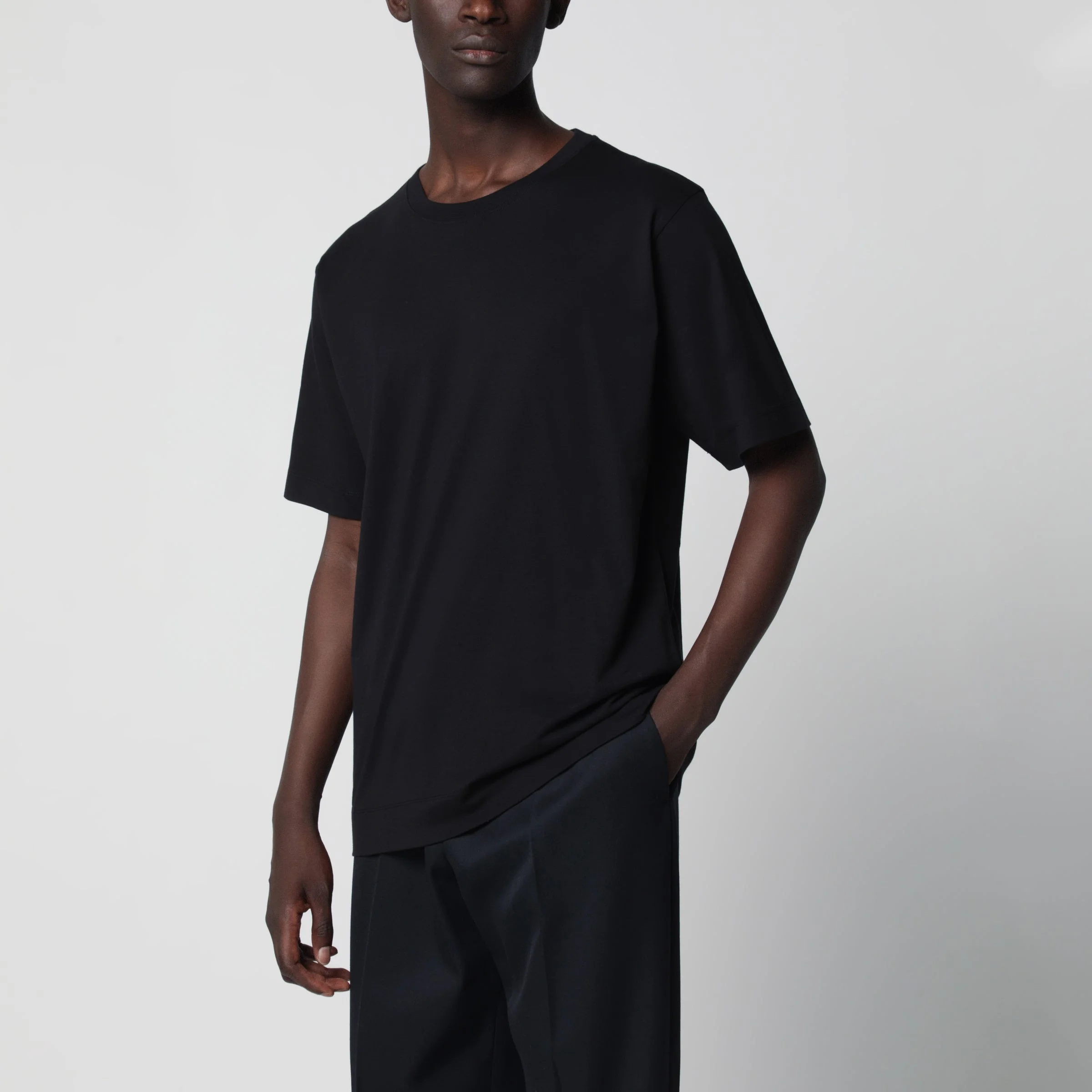 Black cotton T-shirt - 1