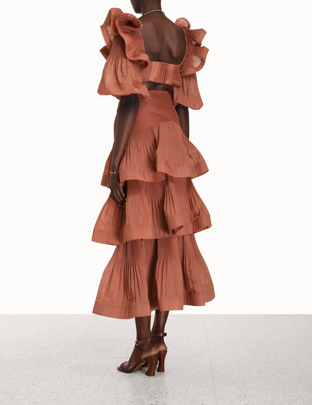 PLEATED TIERED SKIRT - 4