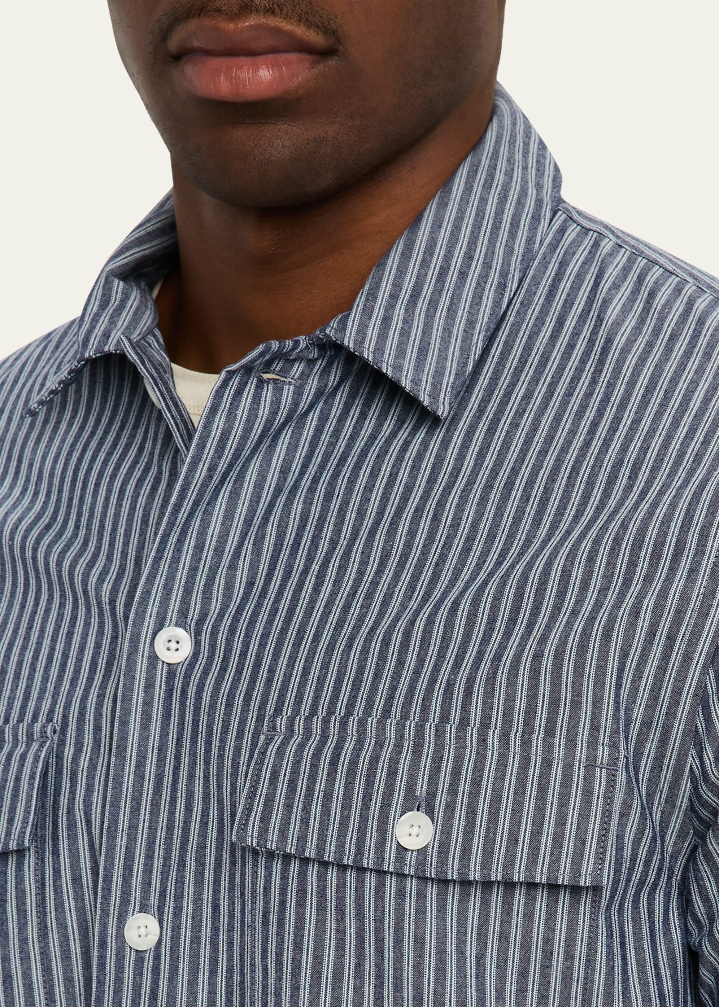 Men's Railroad Stripe Sport Shirt - 5