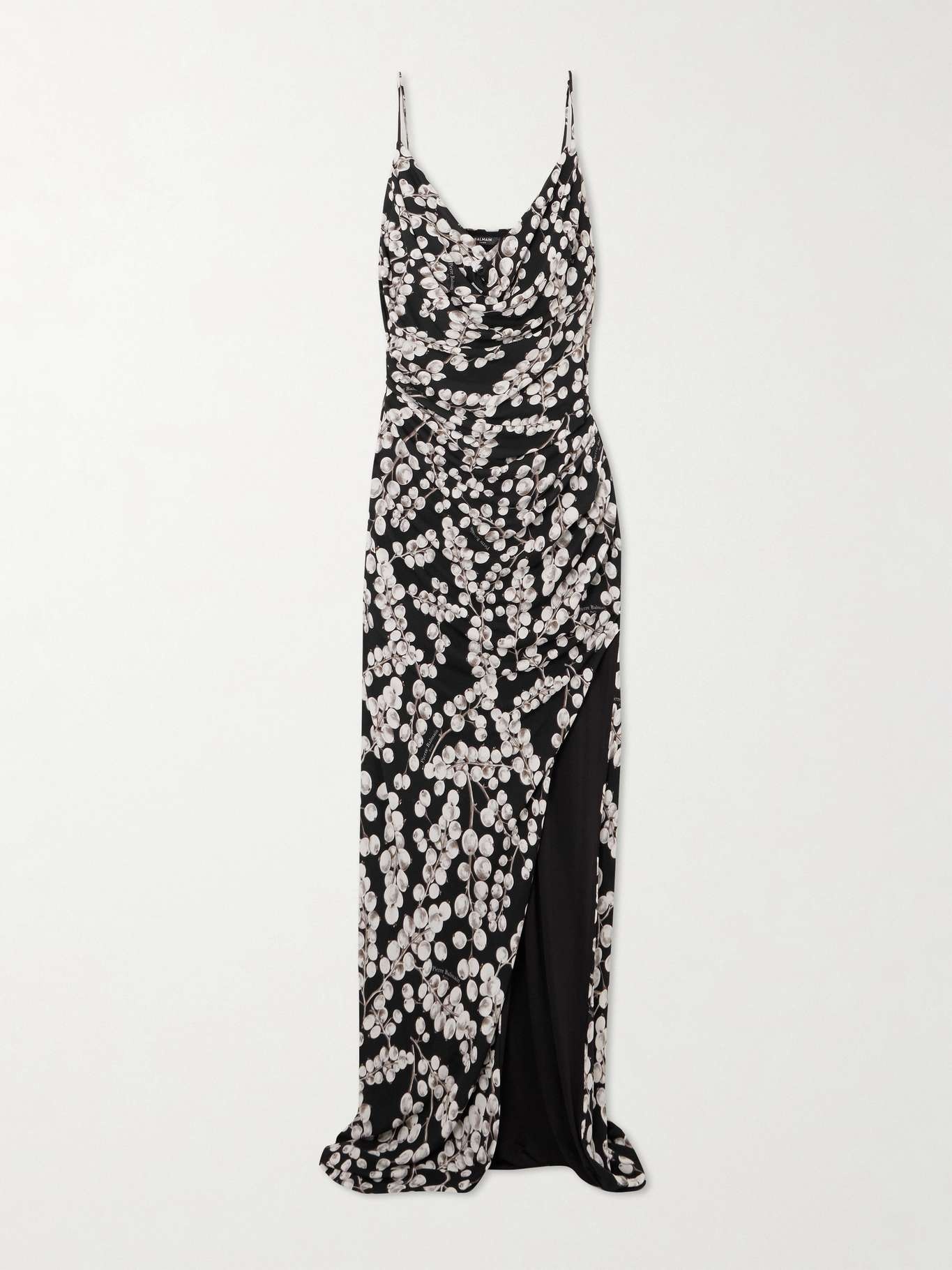 Draped printed crepe maxi dress - 1