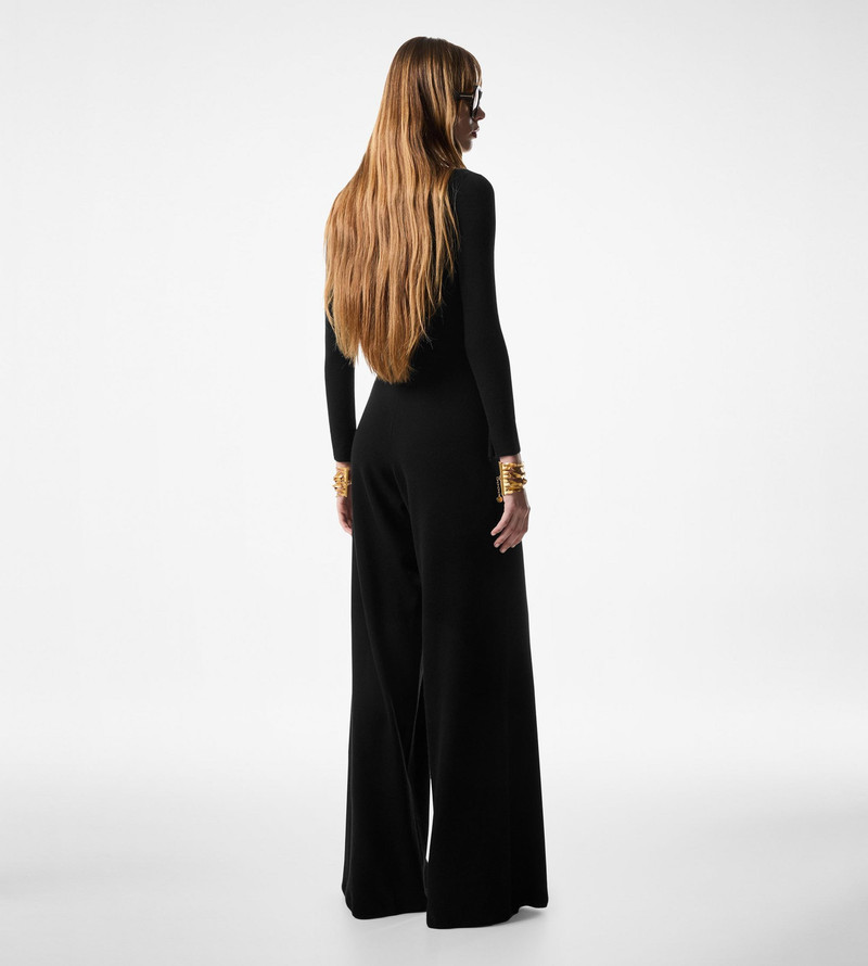 COMPACT FINE CASHMERE SILK KNIT POLO JUMPSUIT 3