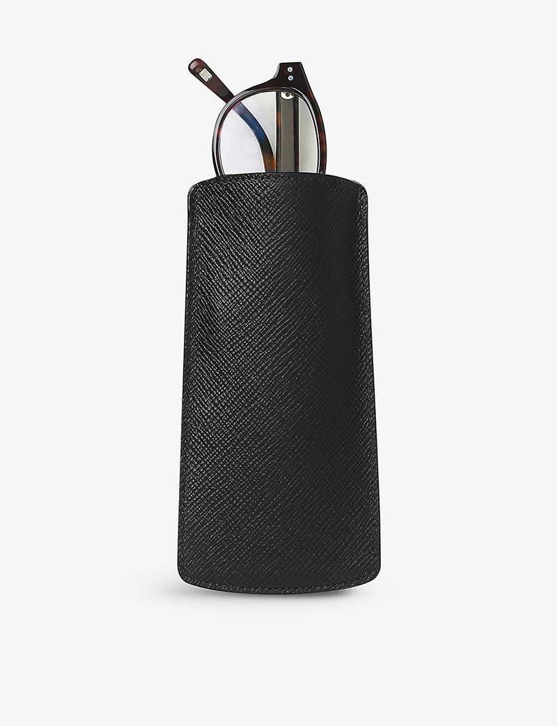Smythson Panama cross-grain leather glasses case outlook