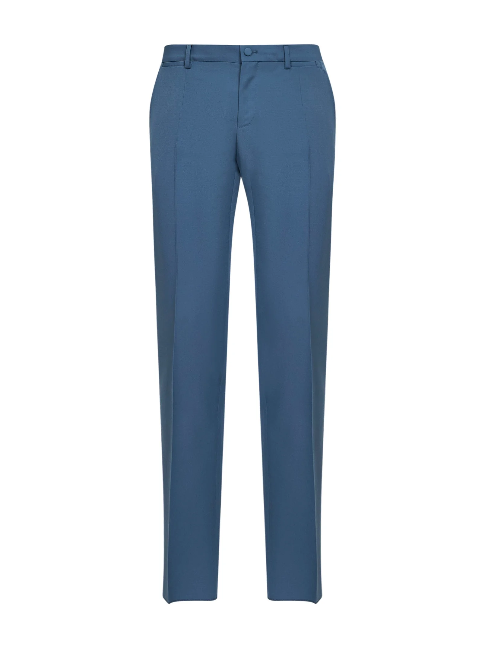 Avio blue virgin wool classic trousers - 1