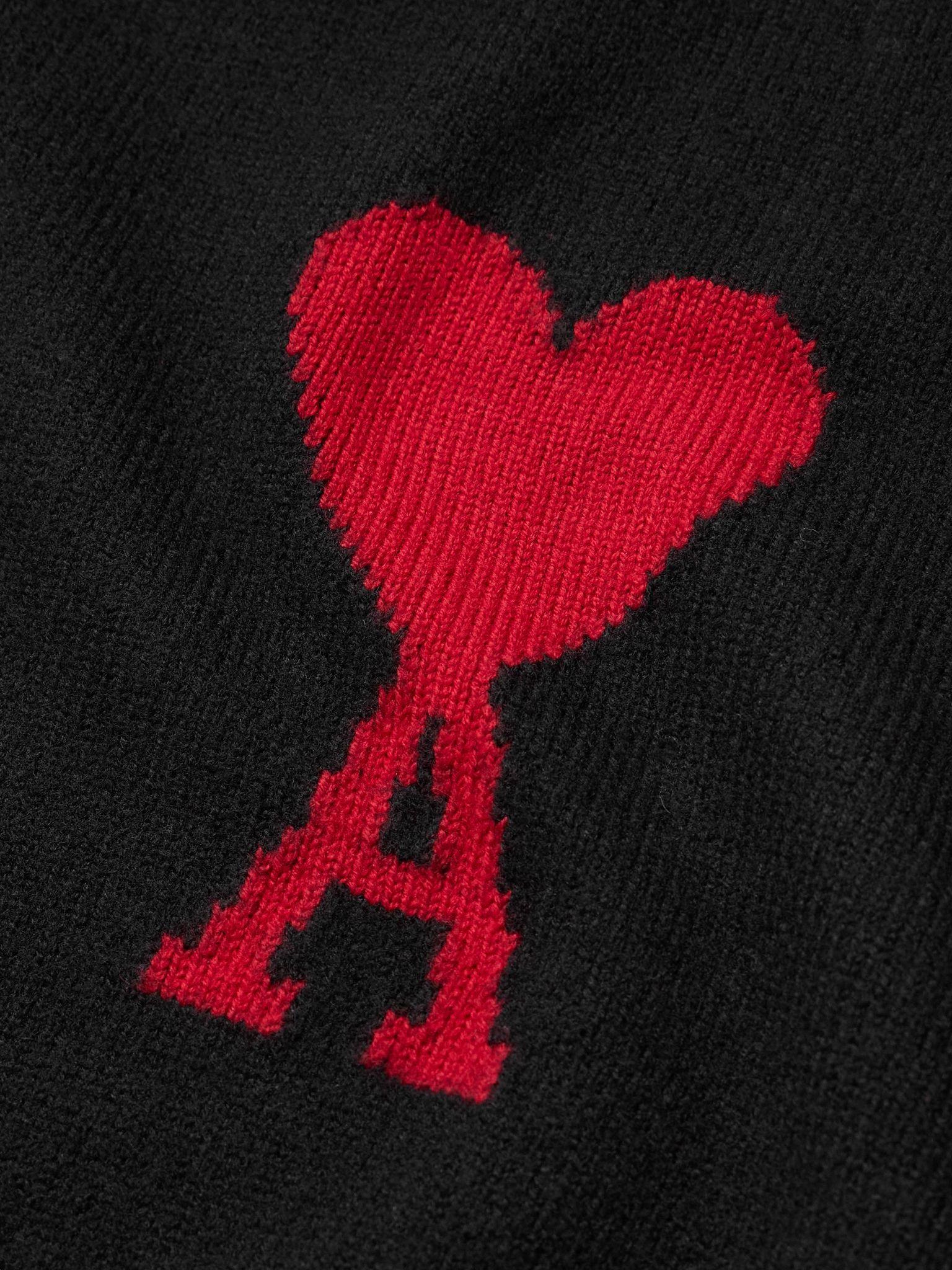 Logo-Intarsia Virgin Wool Sweater Black - 4
