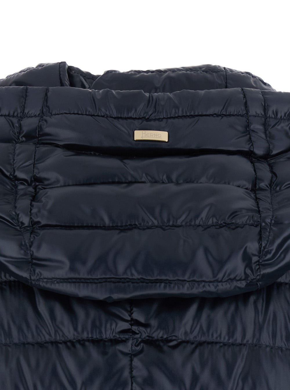 Herno Women Blue Down Jacket With Drawstring Hood And Logo Plaque On The Rear In Tech Fabric Woman - 3