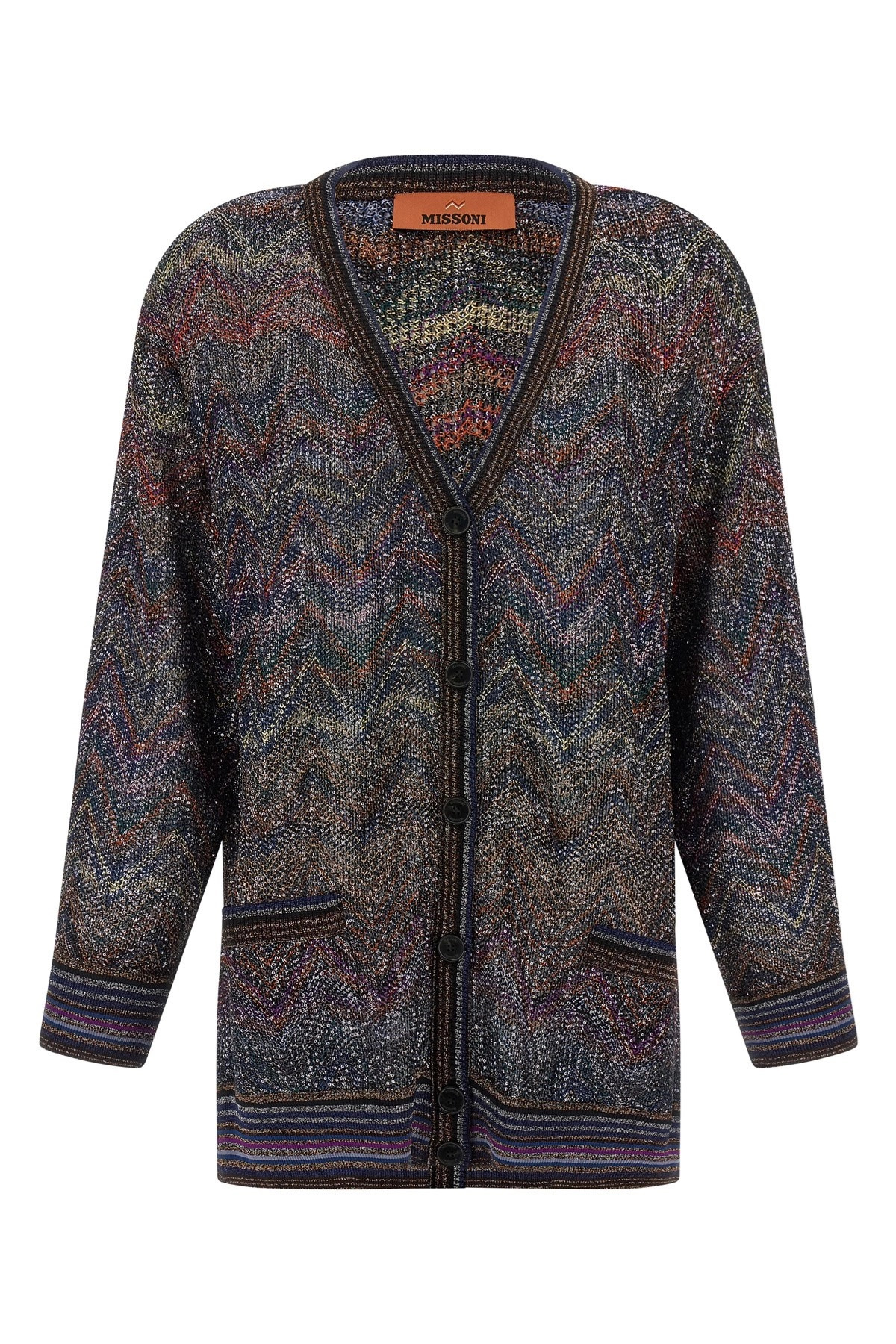 Zigzag pattern cardigan - 1