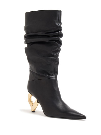 JW Anderson chain-heel ruched boots outlook