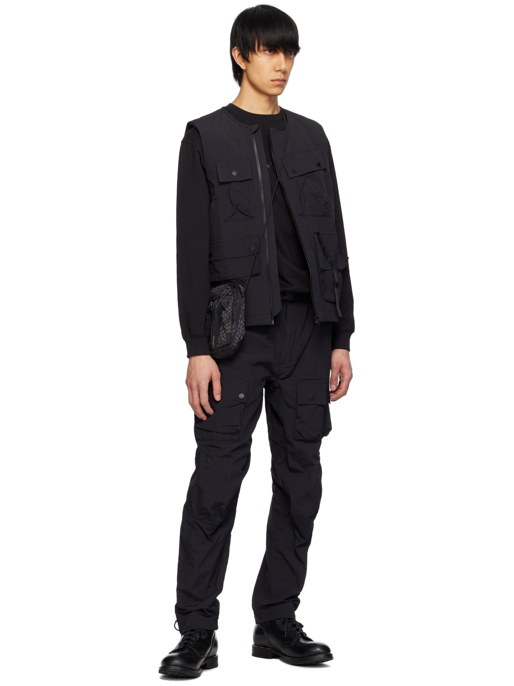Black Cargo Vest - 5