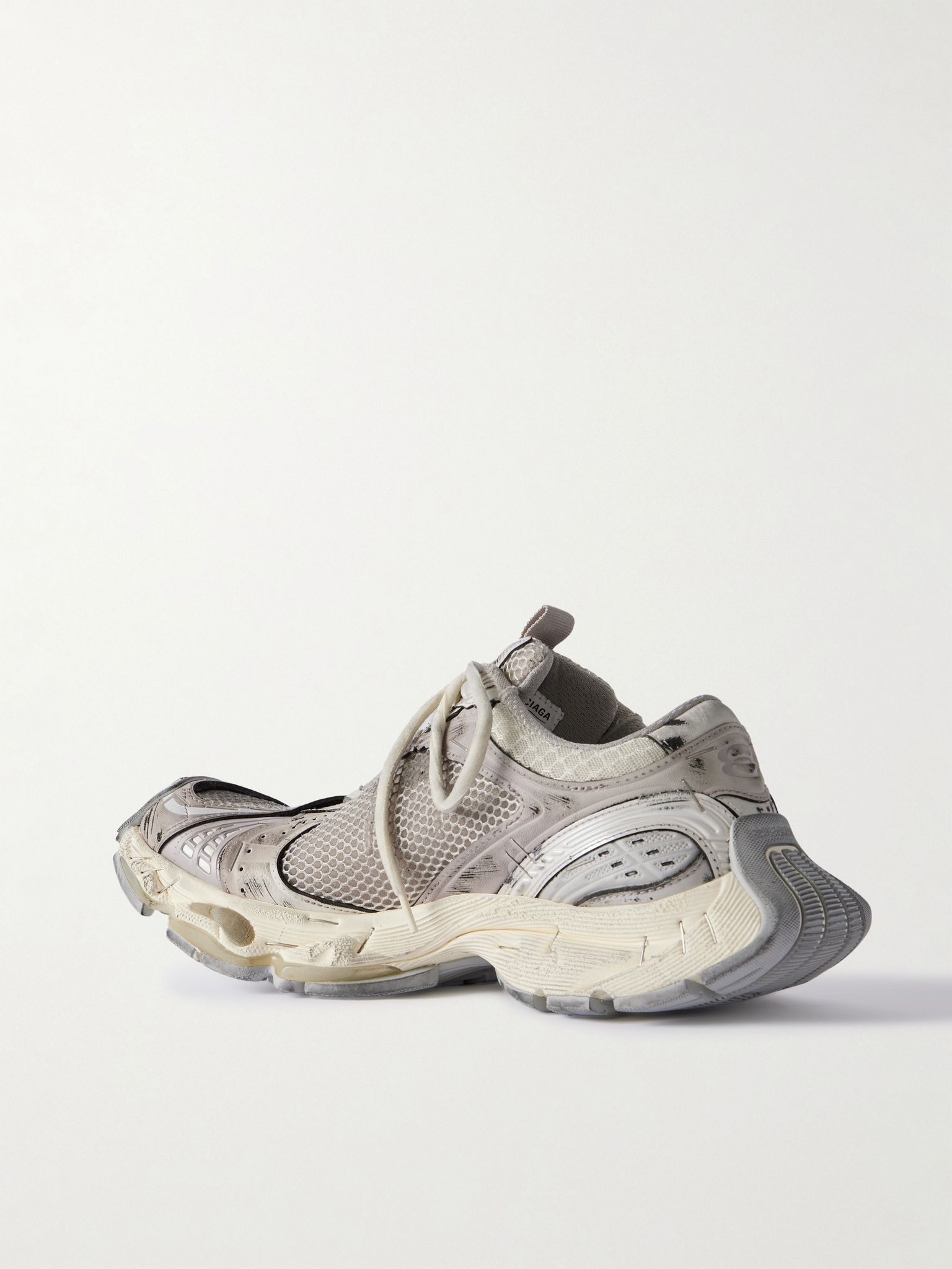 Stapler distressed mesh and rubber sneakers Beige - 3