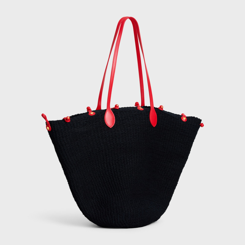CELINE LARGE TRIOMPHE BEADS BASKET IN SISAL RAFFIA AND CALFSKIN outlook