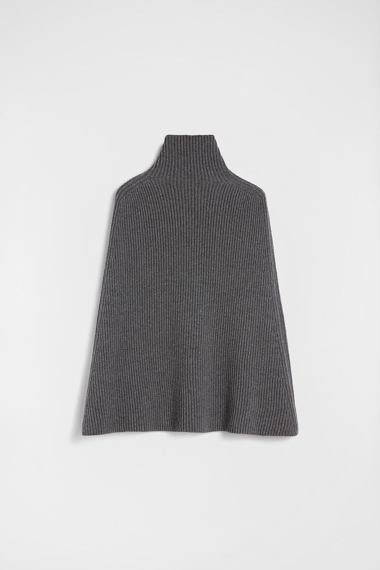 Midweight Wool High-Neck Cape - 7