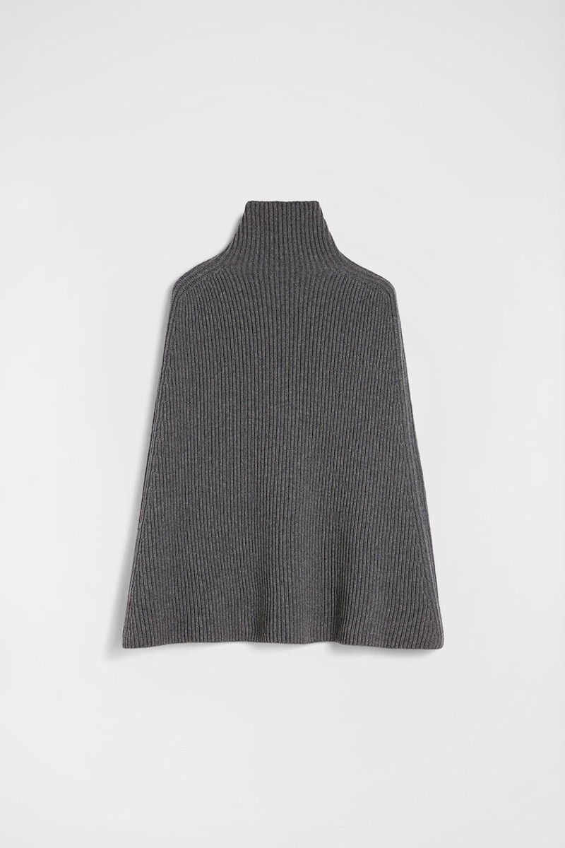Midweight Wool High-Neck Cape 7