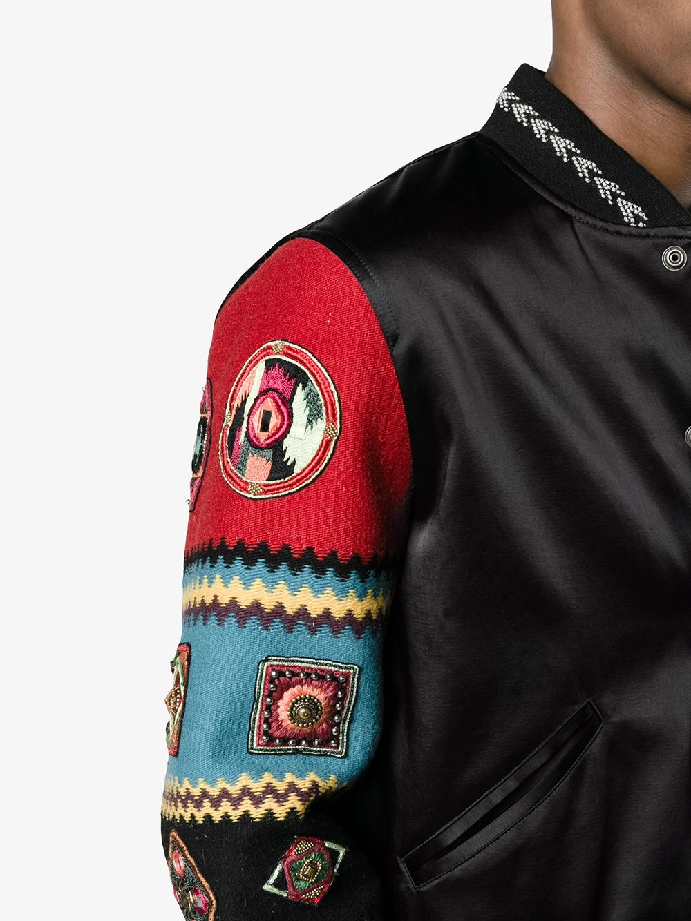 Wool varsity jacket with embroidered sleeves - 5