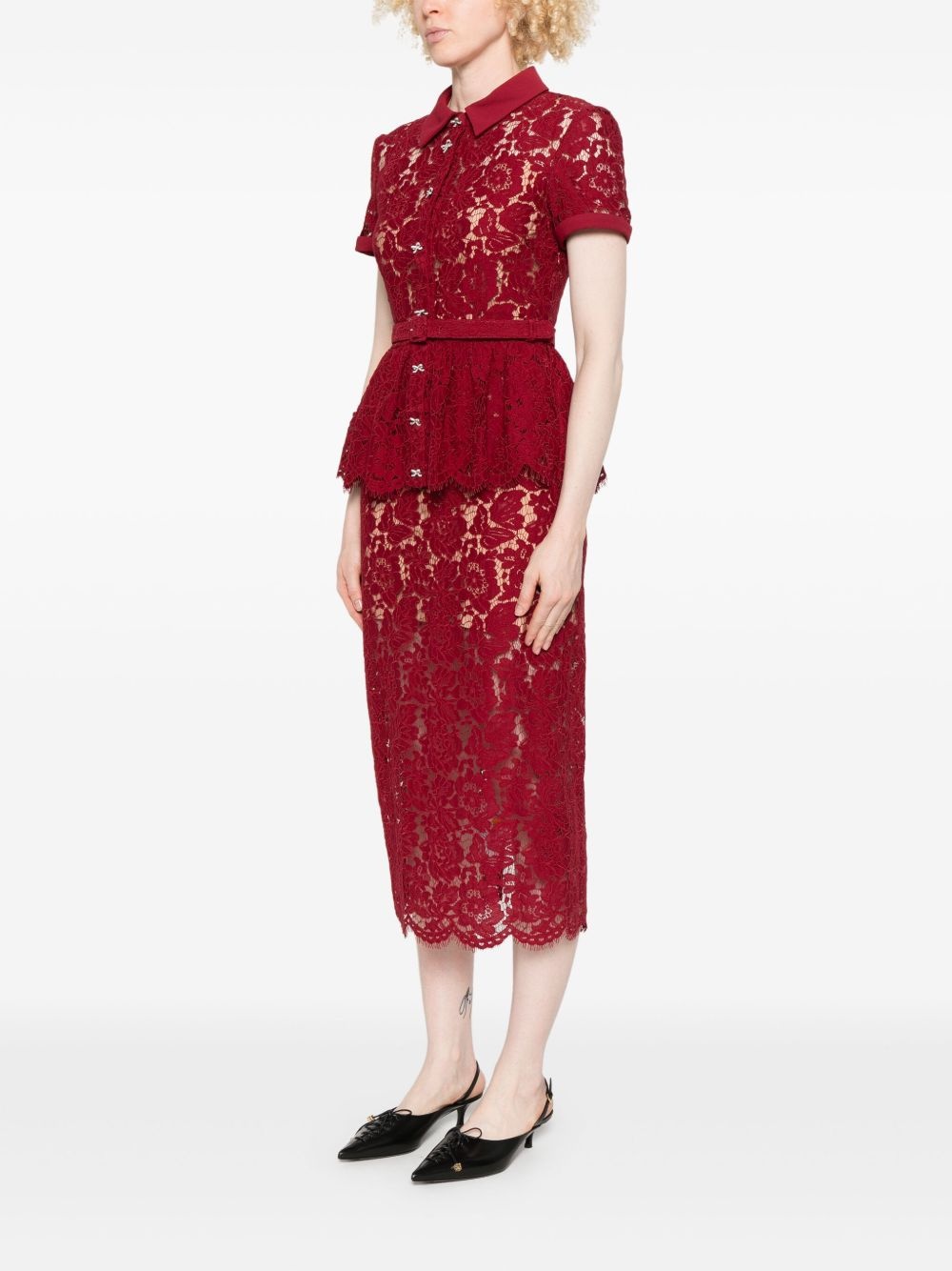 lace peplum dress - 3