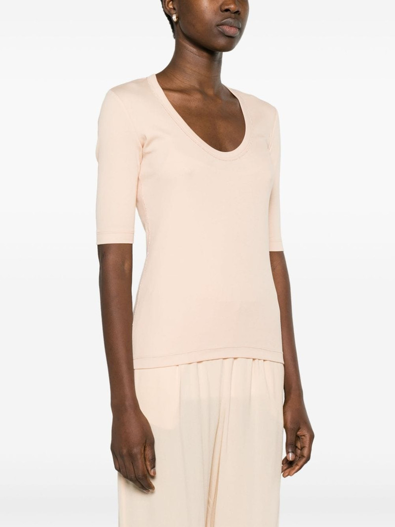beaded-trim stretch-cotton top 3