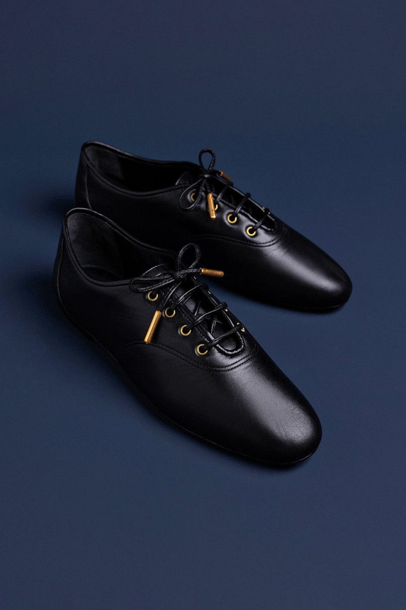 Larroudé Liza Sneaker In Black Leather outlook