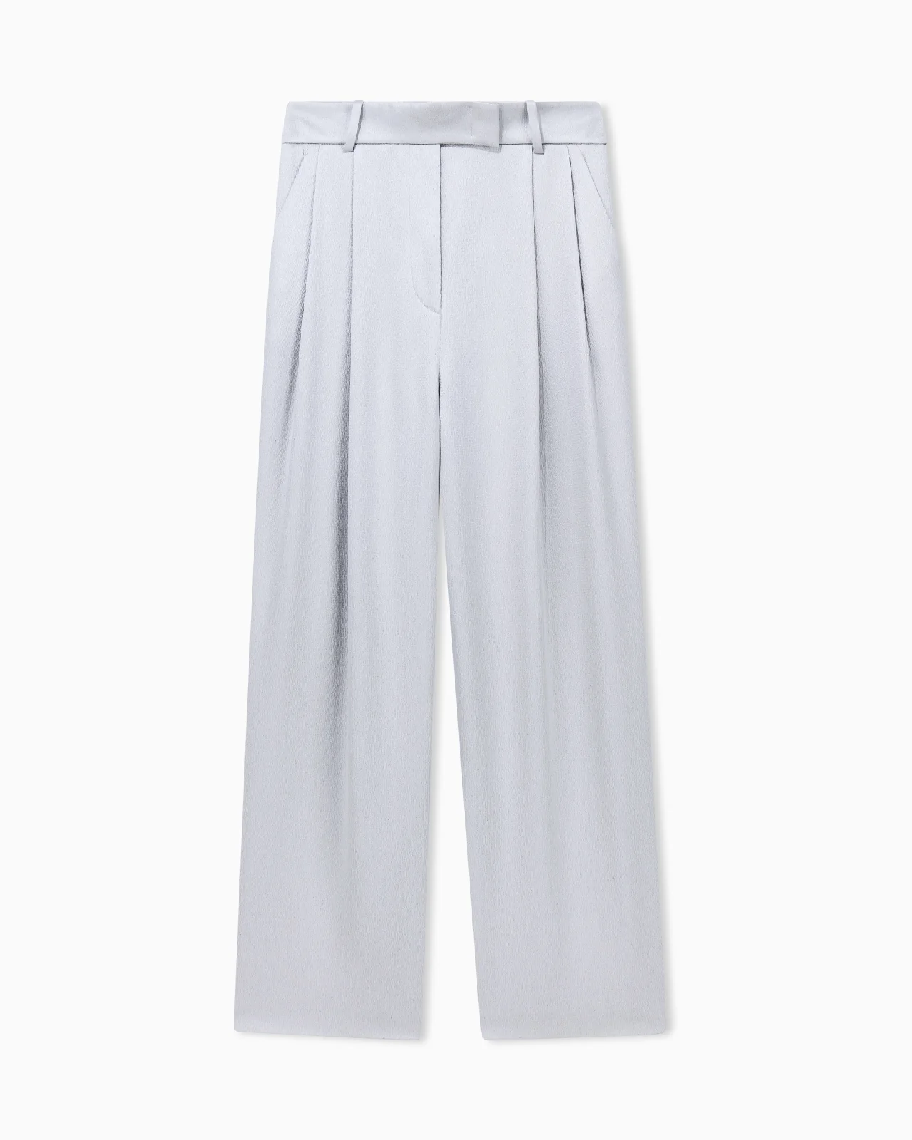 TROUSER WIDE LEG WITH TWO PLEATS IN HAMMERED SATIN - 1
