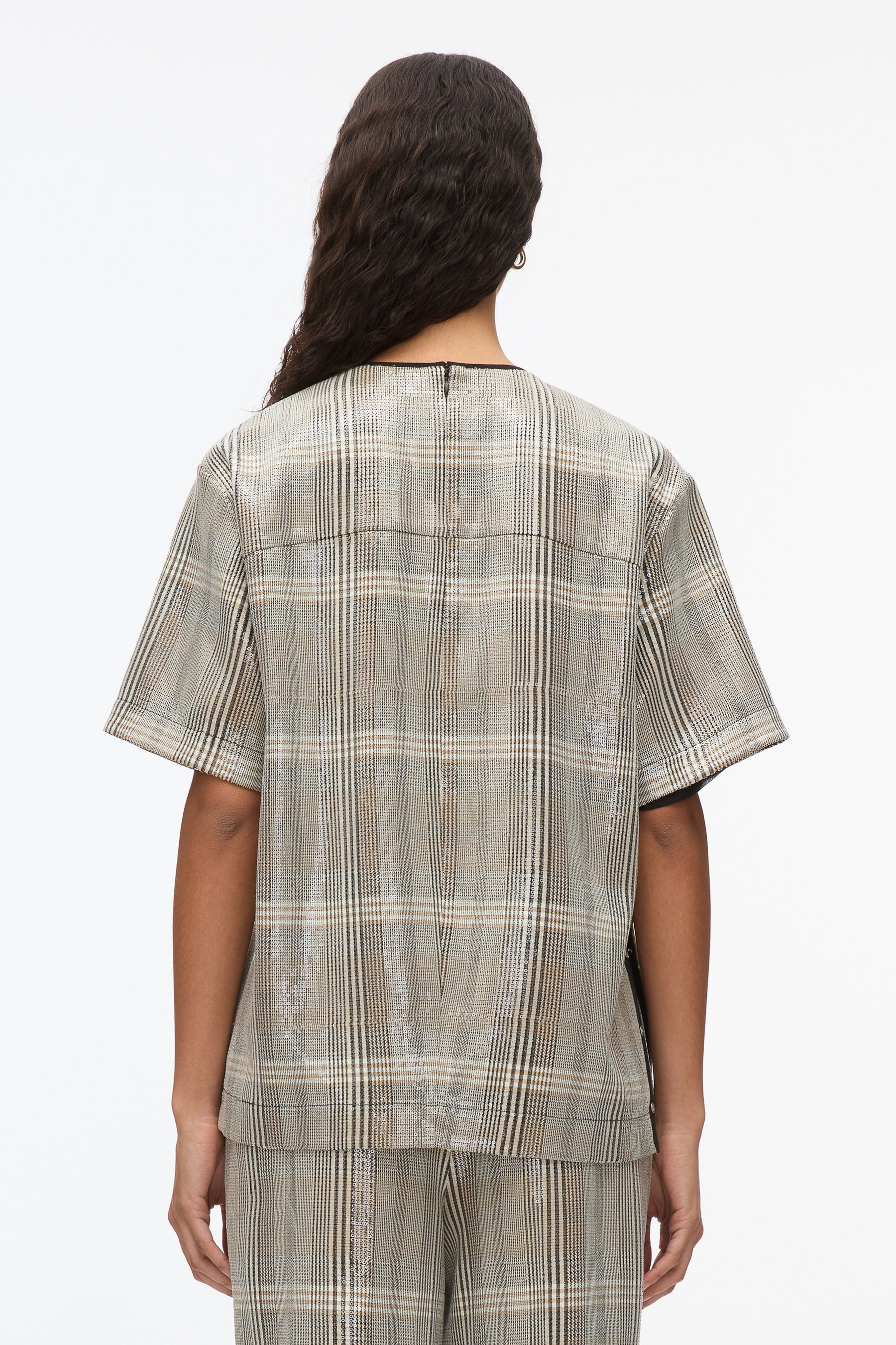 Sequin Plaid Tee - 4