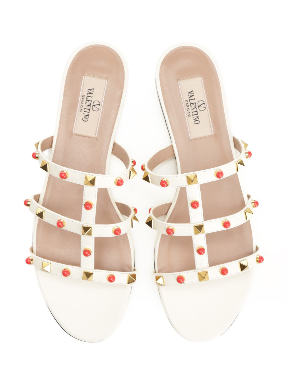 Rockstud Sandals White - 5
