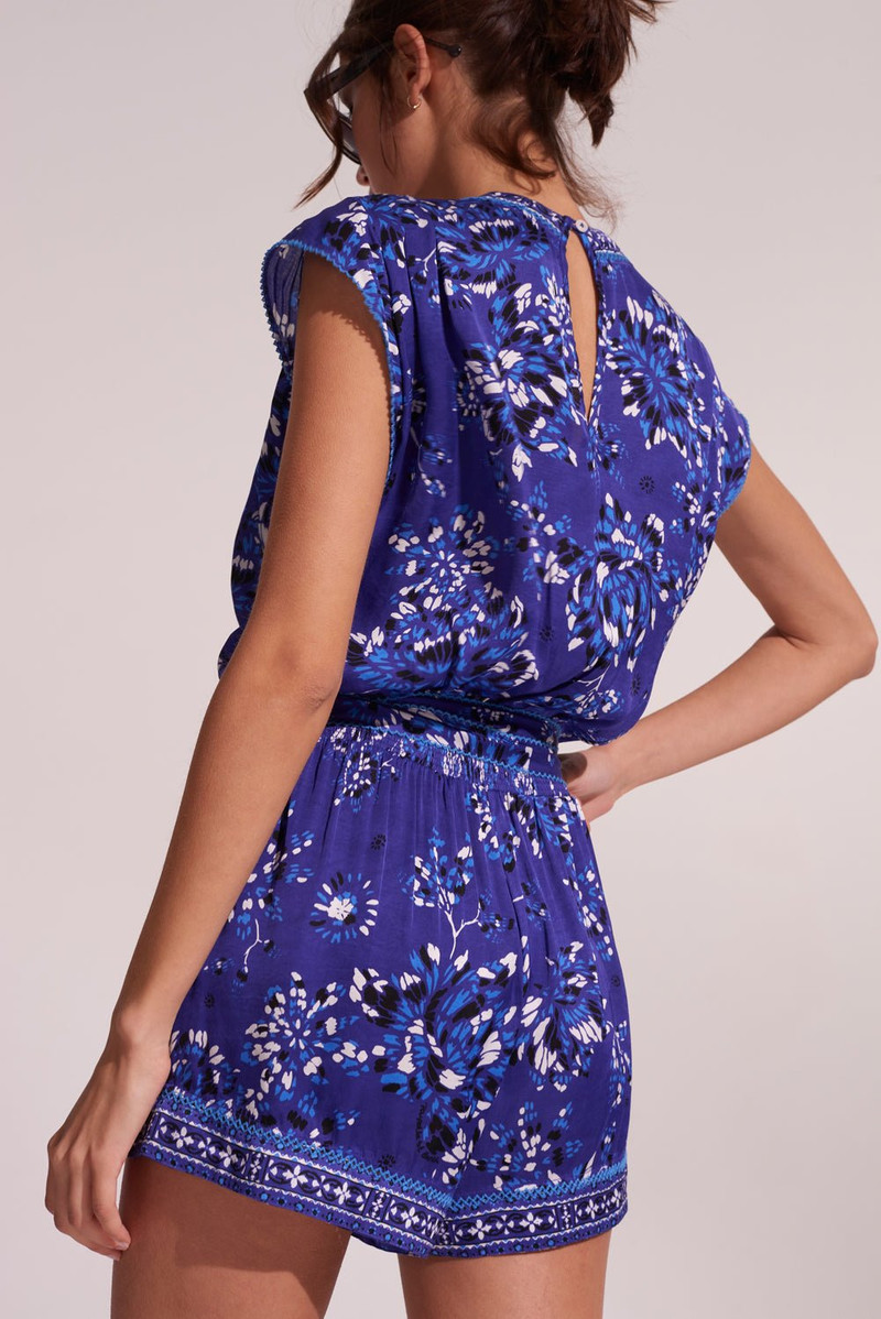 Poupette St Barth Short Jumpsuit Anaik - Blue Pivoine outlook