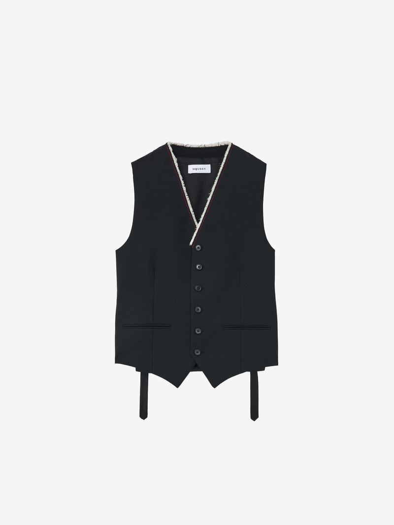 Raw Edge Canvas Waistcoat 1