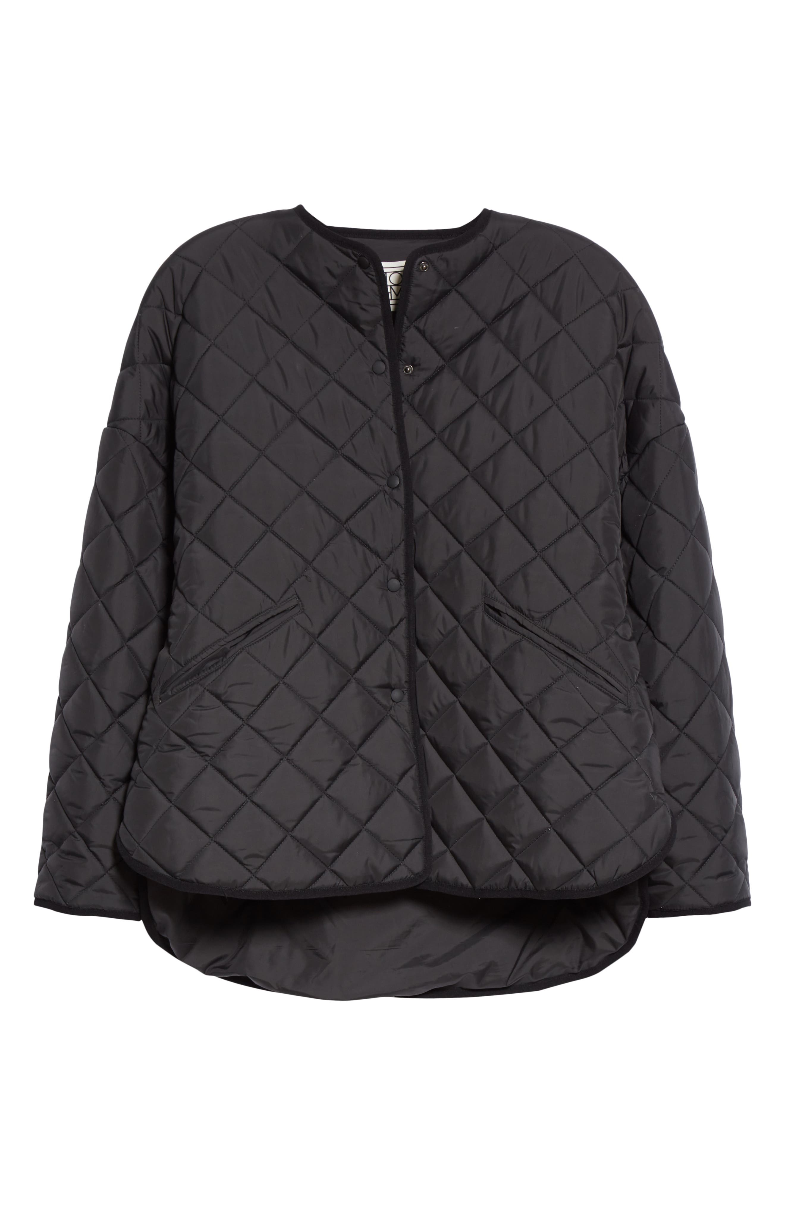 TOTEME Oversize Quilted Jacket in Black 200 at Nordstrom - 7