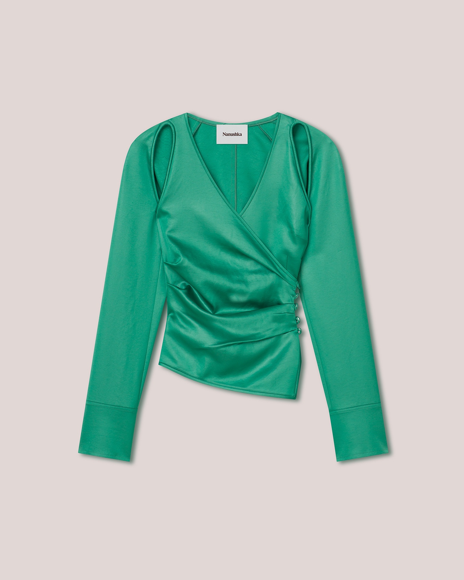 MADO - Glossy satin top - Green - 1