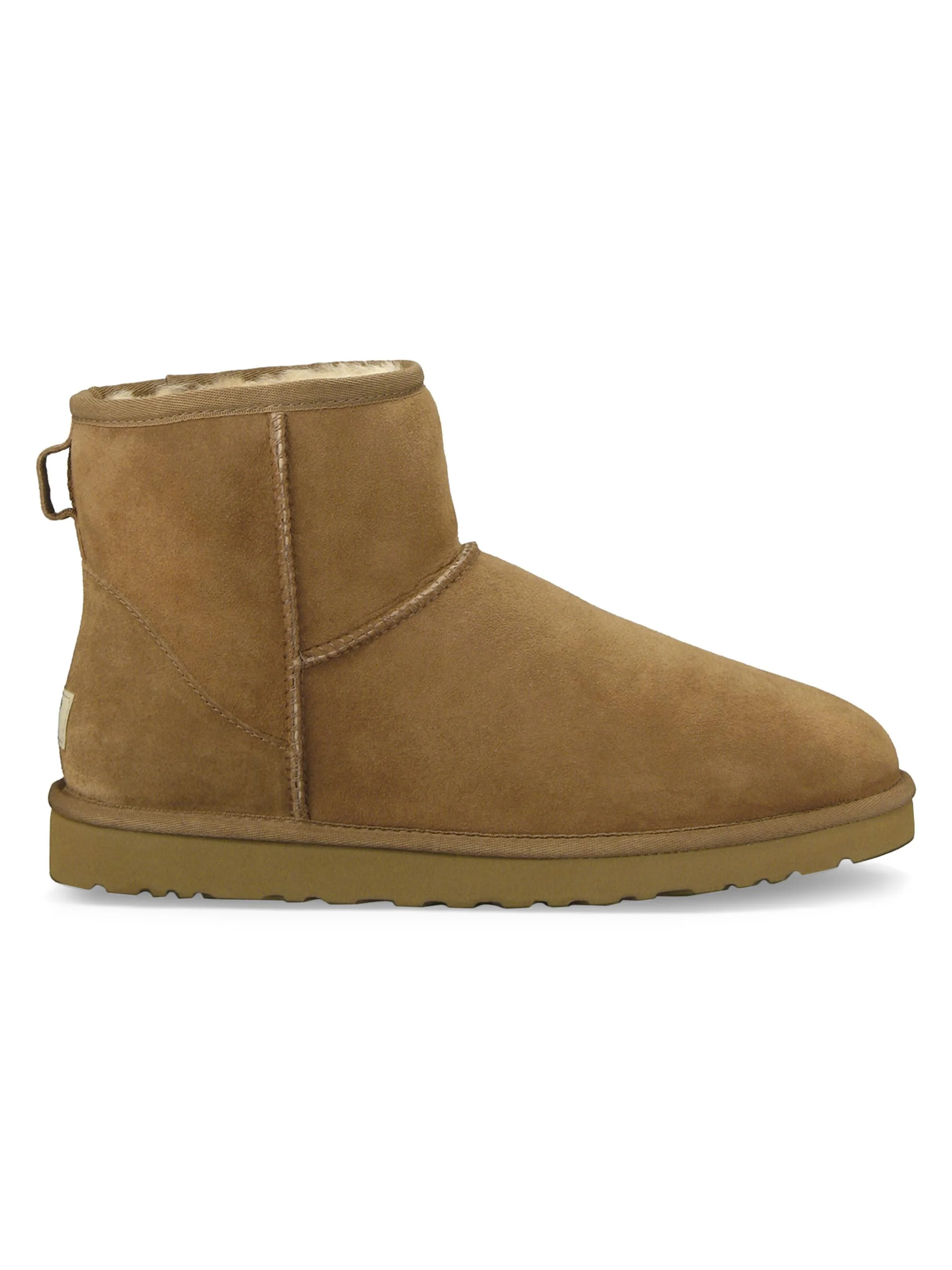 Unisex Classic Heritage Suede & Shearling Classic Mini Bomber Boots - Chestnut - 1