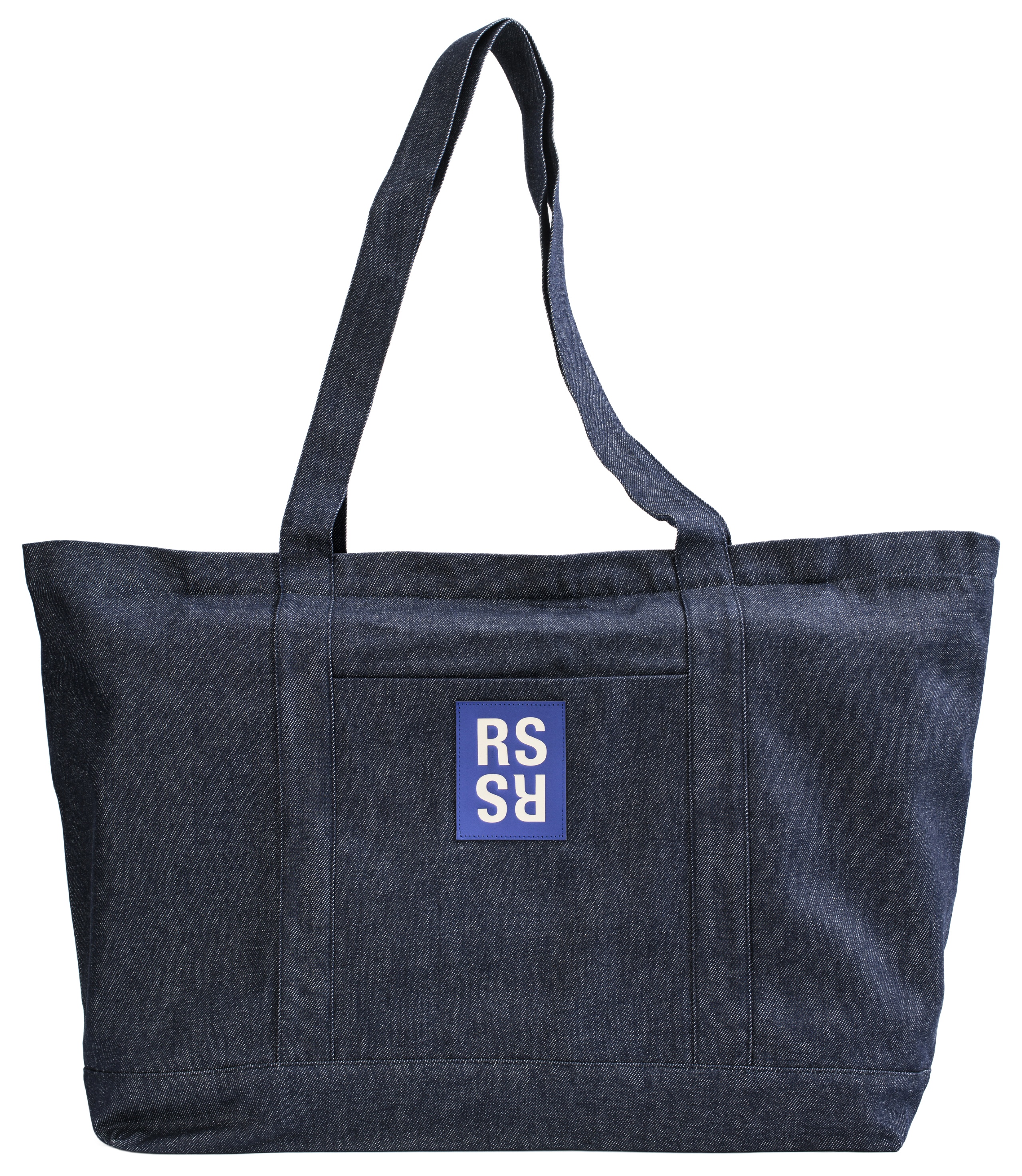 NAVY BLUE DENIM TOTE BAG - 1
