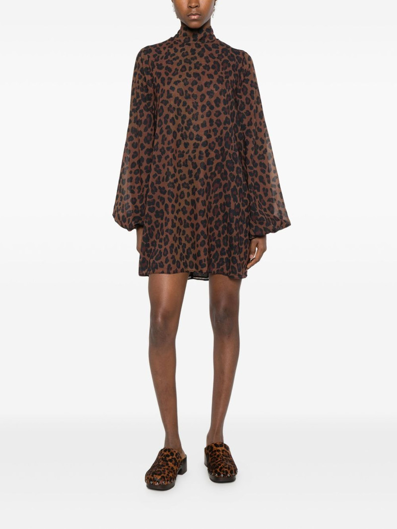 SIMONMILLER leopard-print high-neck mini dress outlook
