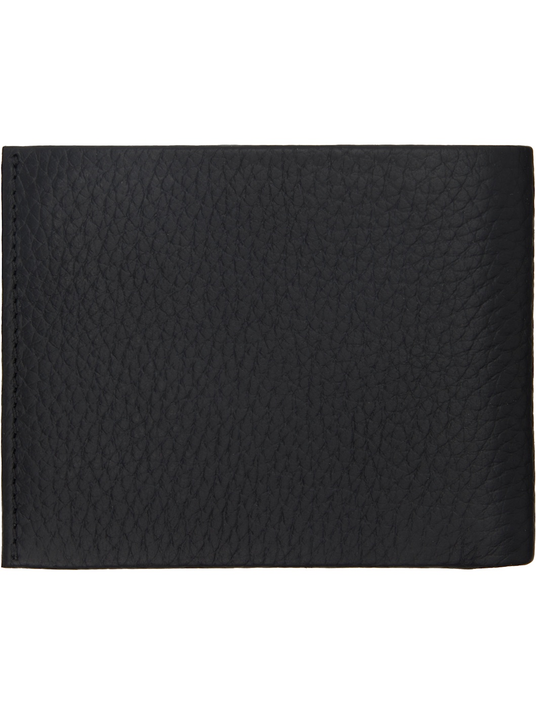 Black Leather Logo Lettering Wallet - 2