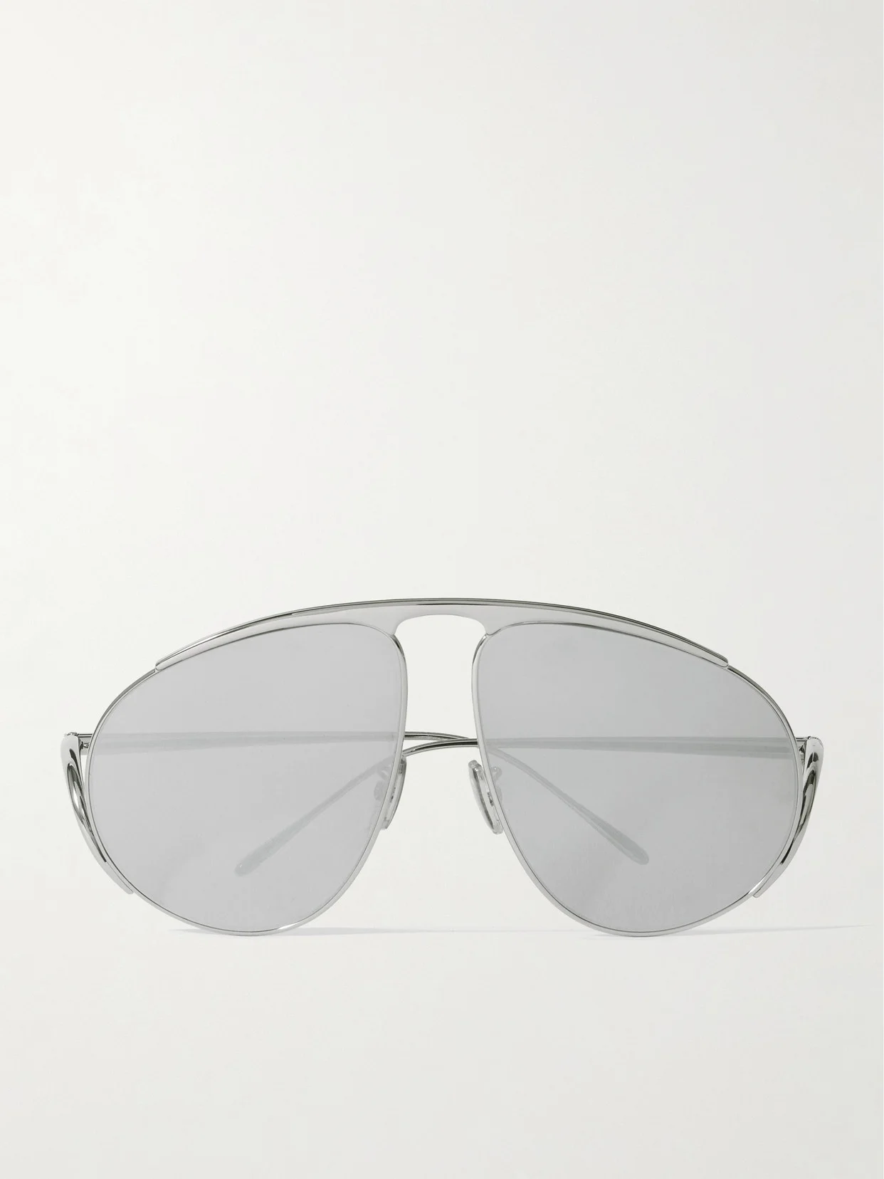 Aviator-style Silver-tone Sunglasses - 1