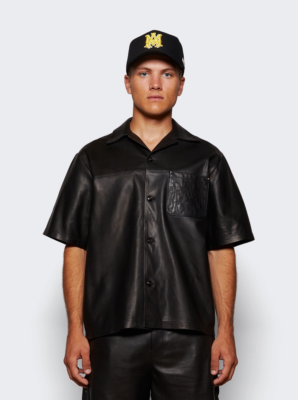 Ma Leather Camp Shirt Black - 2